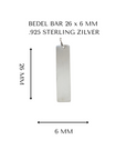 Bedel met symbool | Bar | .925 ZILVER