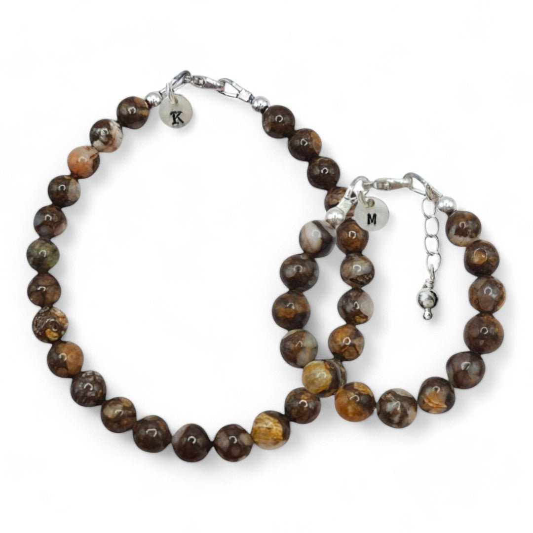 Vader zoon armband zilver met initiaal | Hans | .925 STERLING ZILVER - Kleine Zus