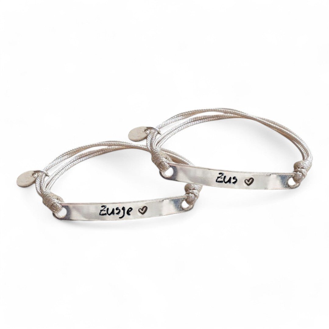 Zussen armband koord | Suus | .925 STERLING ZILVER - Kleine Zus