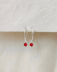 Oorbellen zilver edelsteen | 15 mm fine hoops | .925 STERLING ZILVER - Kleine Zus