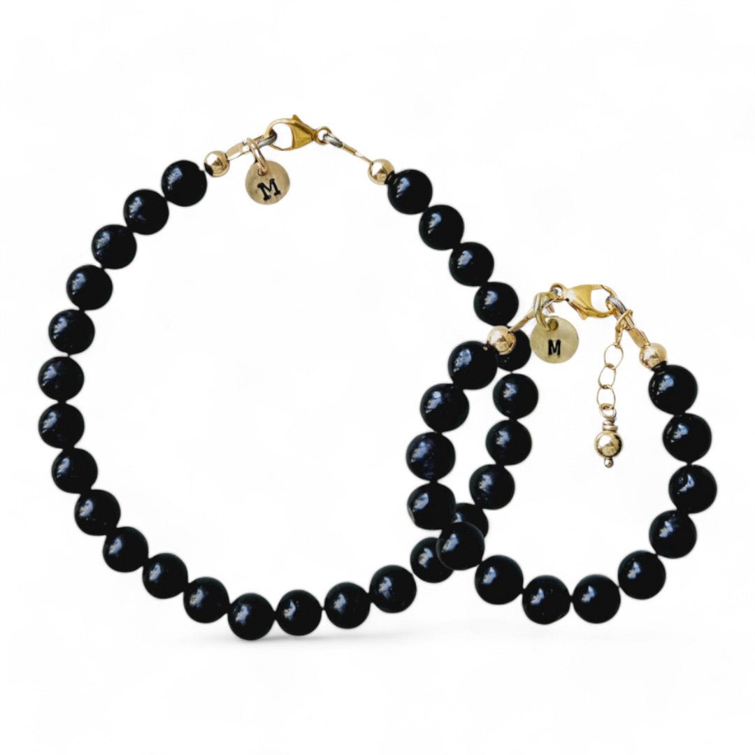 Vader zoon armband goud met initiaal | Joeri | GOUD - GOLD FILLED - Kleine Zus