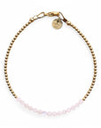 Armband rozenkwarts | Het hart & de liefde | GOUD - GOLD FILLED - Kleine Zus