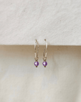 Oorbellen goud geboortesteen | 15 mm fine hoops | GOUD - GOLD FILLED - Kleine Zus