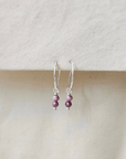 Oorbellen zilver edelsteen | 15 mm fine hoops | .925 STERLING ZILVER - Kleine Zus