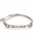 Armband met datum | Koord | Suus | .925 STERLING ZILVER - Kleine Zus