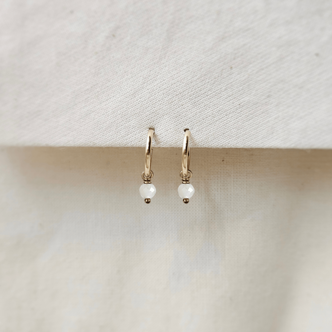 Oorbellen goud geboortesteen | 12 mm endless hoops | GOUD - GOLD FILLED - Kleine Zus