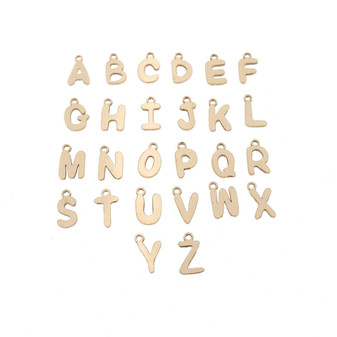 Oorbellen goud met letter | Cut out | 15 mm fine hoops | GOUD - GOLD FILLED - Kleine Zus