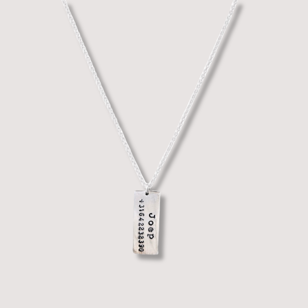 SOS ketting zilver