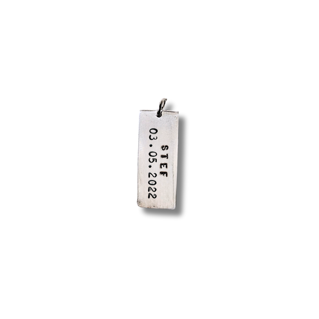 zilveren bedel dogtag