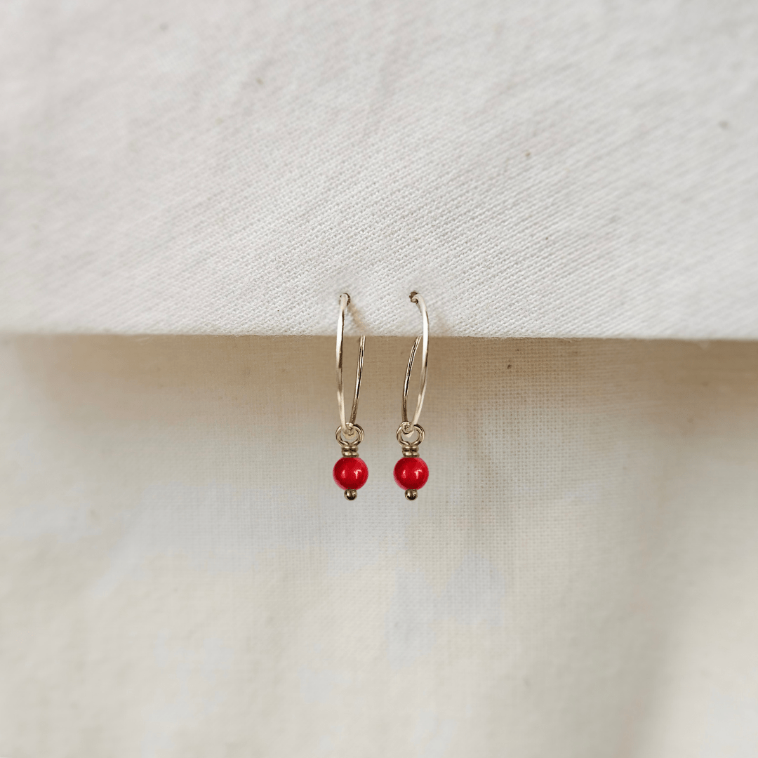 Oorbellen goud edelsteen | 15 mm fine hoops | GOUD - GOLD FILLED - Kleine Zus