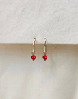 Oorbellen goud met edelsteen | 12 mm endless hoops | GOUD - GOLD FILLED - Kleine Zus