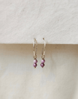 Oorbellen goud edelsteen | 15 mm fine hoops | GOUD - GOLD FILLED - Kleine Zus
