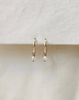 Oorbellen goud met parels | 12 mm endless hoops | GOUD - GOLD FILLED - Kleine Zus