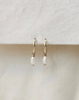 Oorbellen goud met parels | 12 mm endless hoops | GOUD - GOLD FILLED - Kleine Zus