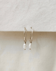 Oorbellen goud parel | 15 mm fine hoops | GOUD - GOLD FILLED - Kleine Zus