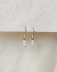 Oorbellen goud met parels | 12 mm endless hoops | GOUD - GOLD FILLED - Kleine Zus