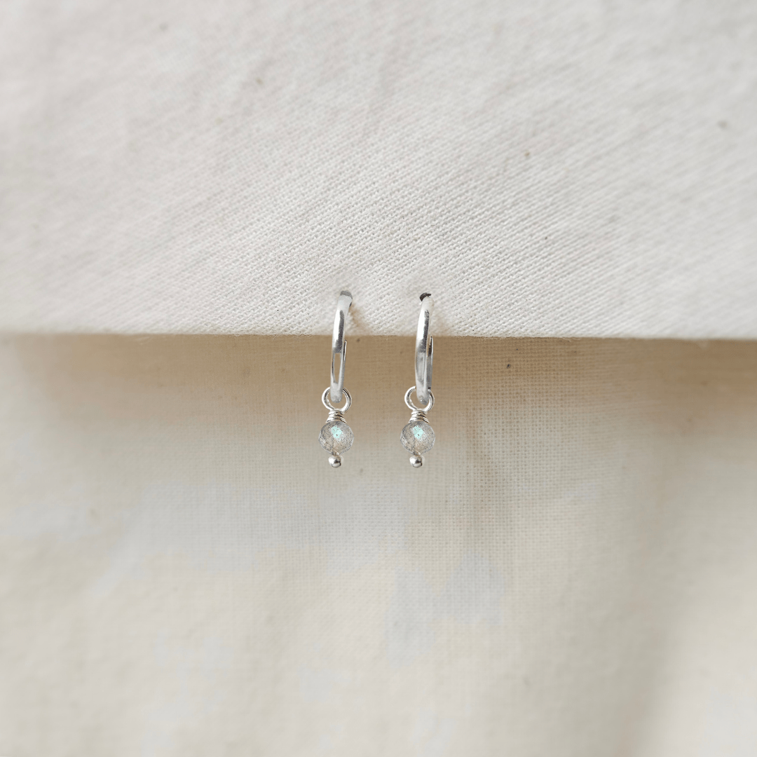 Oorbellen zilver geboortesteen | 12 mm endless hoops | .925 STERLING ZILVER - Kleine Zus