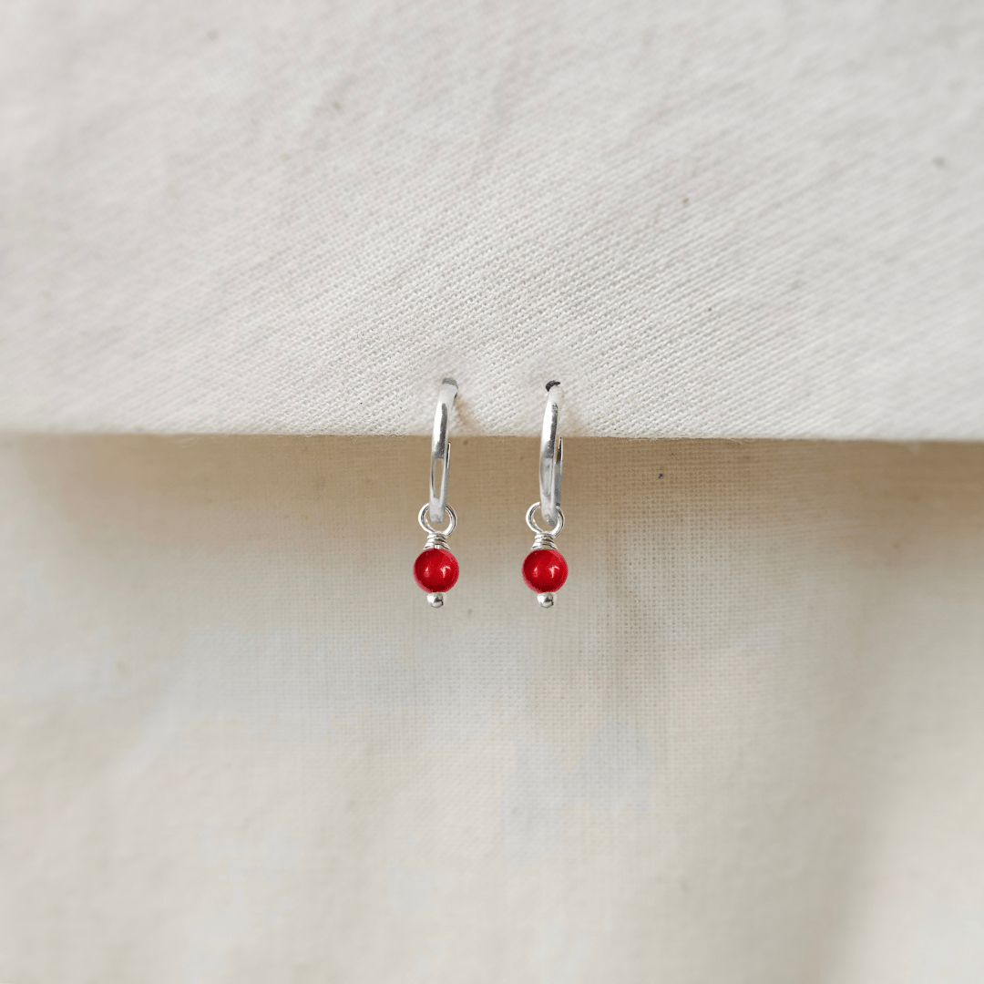 Oorbellen zilver met edelsteen | 12 mm endless hoops | .925 STERLING ZILVER - Kleine Zus