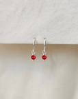 Oorbellen zilver met edelsteen | 12 mm endless hoops | .925 STERLING ZILVER - Kleine Zus