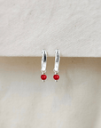 Oorbellen zilver edelsteen | Chunky hoops 13 mm | .925 STERLING ZILVER - Kleine Zus