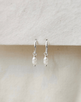 Oorbellen zilver met parels | 12 mm endless hoops | .925 STERLING ZILVER - Kleine Zus