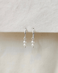 Oorbellen zilver met parel | 12 mm endless hoops | .925 STERLING ZILVER - Kleine Zus