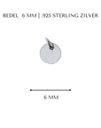 Bedel met letter | 6 mm | .925 STERLING ZILVER