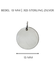 Bedel met naam | 13 mm | .925 STERLING ZILVER