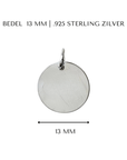 Bedel met datum | 13 mm | .925 STERLING ZILVER - Kleine Zus