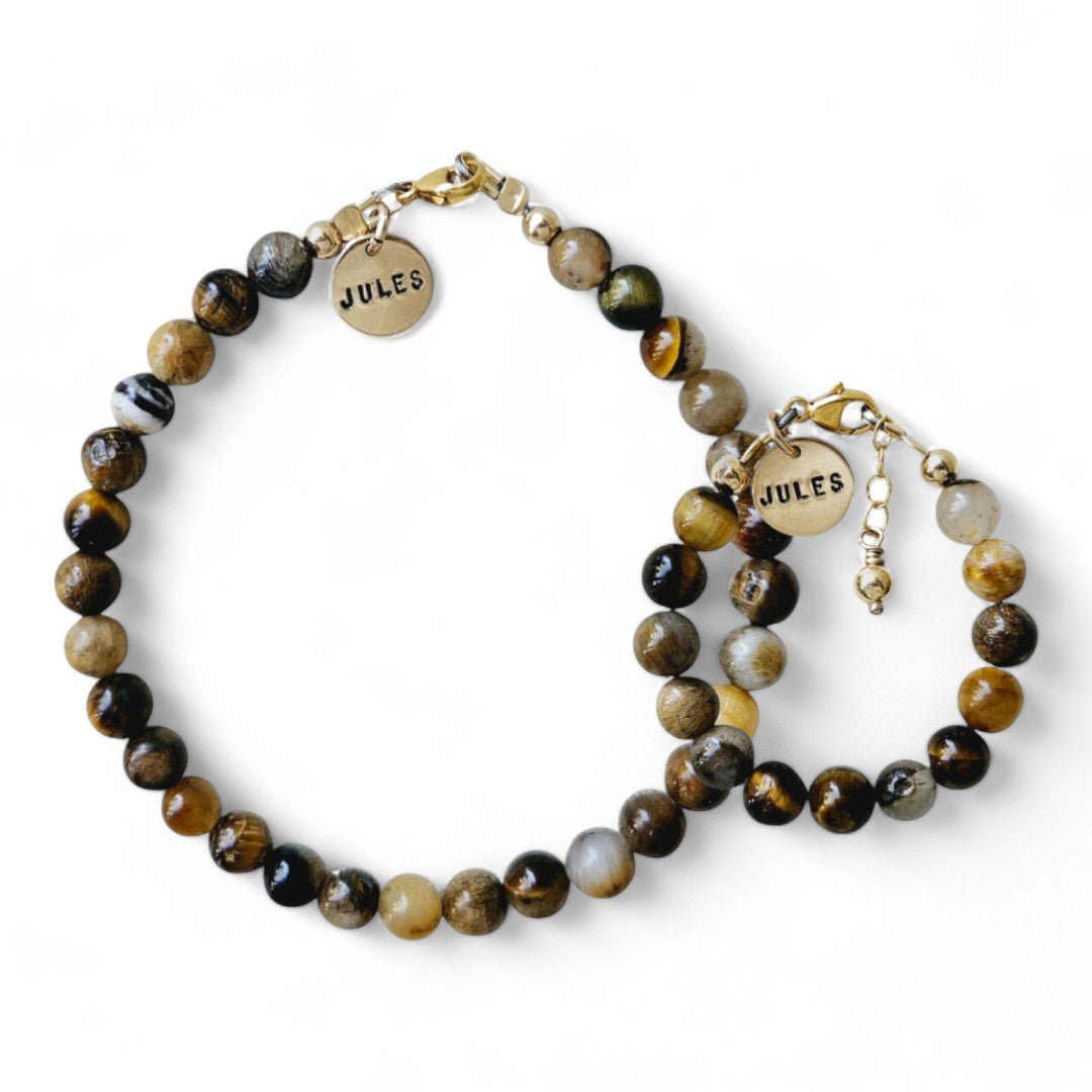 Vader zoon armband goud met naam | Joost | GOUD - GOLD FILLED - Kleine Zus