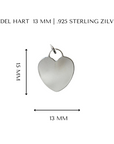 Bedel met naam | Hart 13 mm | .925 STERLING ZILVER