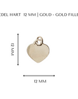 Bedel met naam | Hart 12 mm | GOUD - GOLD FILLED