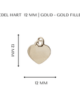 Bedel met naam | Hart 12 mm | GOUD - GOLD FILLED - Kleine Zus
