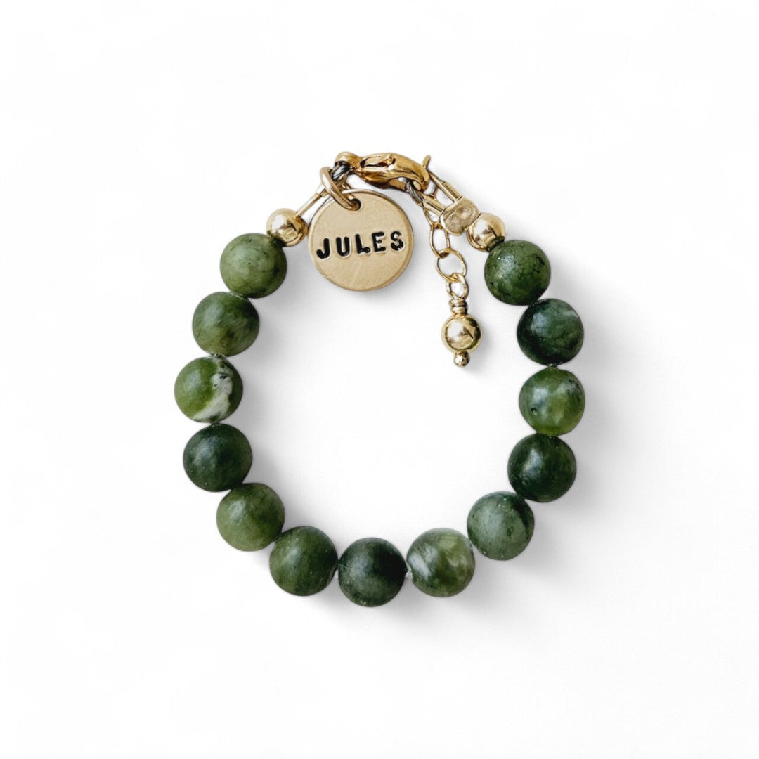 Armband met naam goud jongens taiwan jade