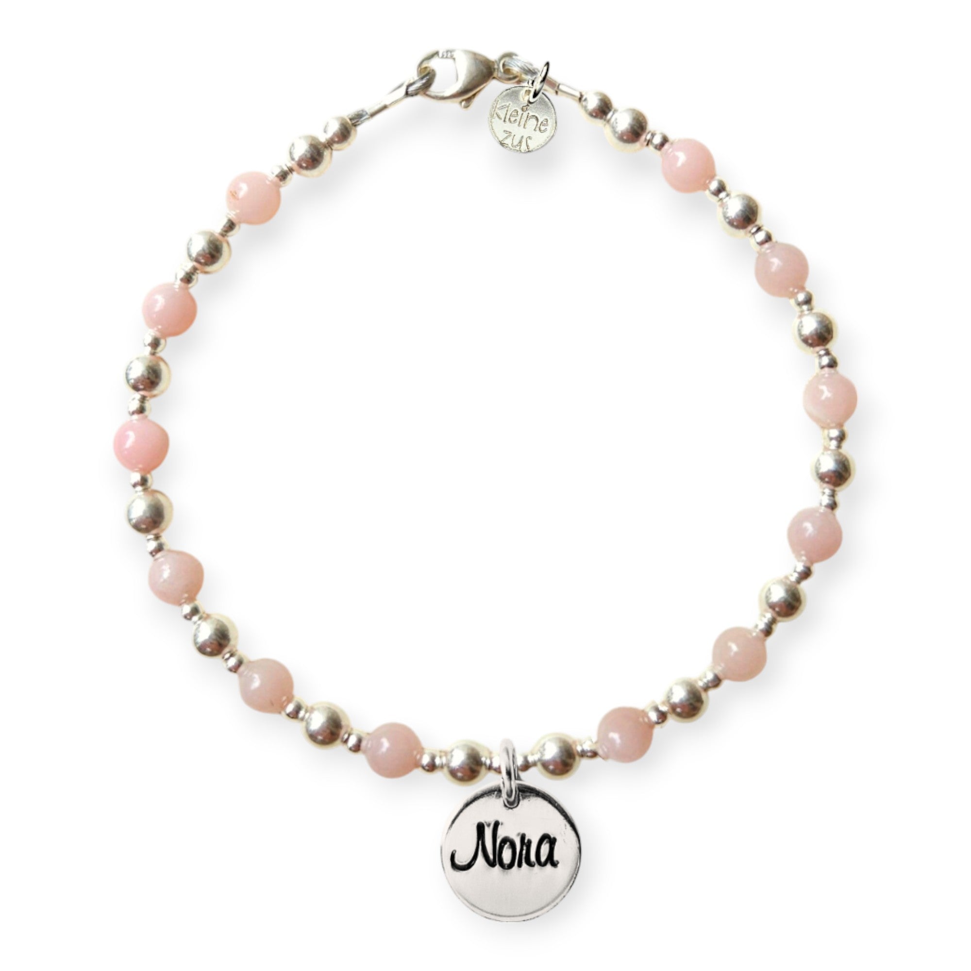 Armband met edelsteen en naam | Dames | Evelien | .925 STERLING ZILVER - Kleine Zus
