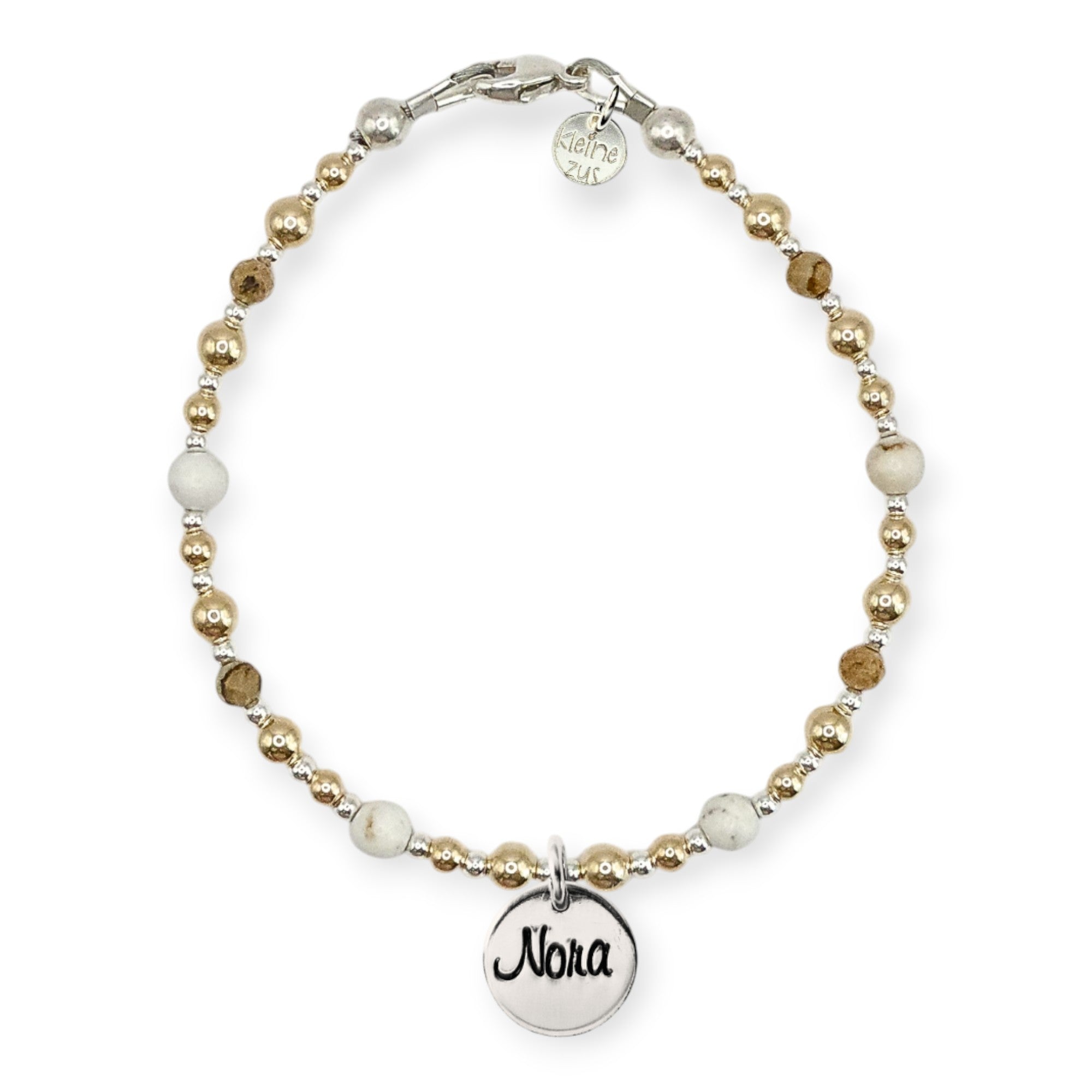 Armband met edelsteen en naam | Dames | Tania | .925 STERLING ZILVER - Kleine Zus