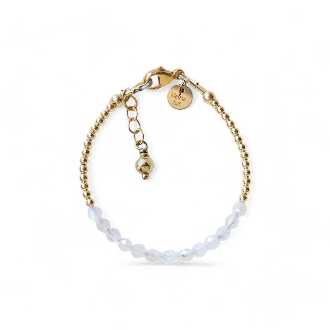 Kinderarmbandje goud - edelsteen | Maaike | GOUD - GOLD FILLED - Kleine Zus