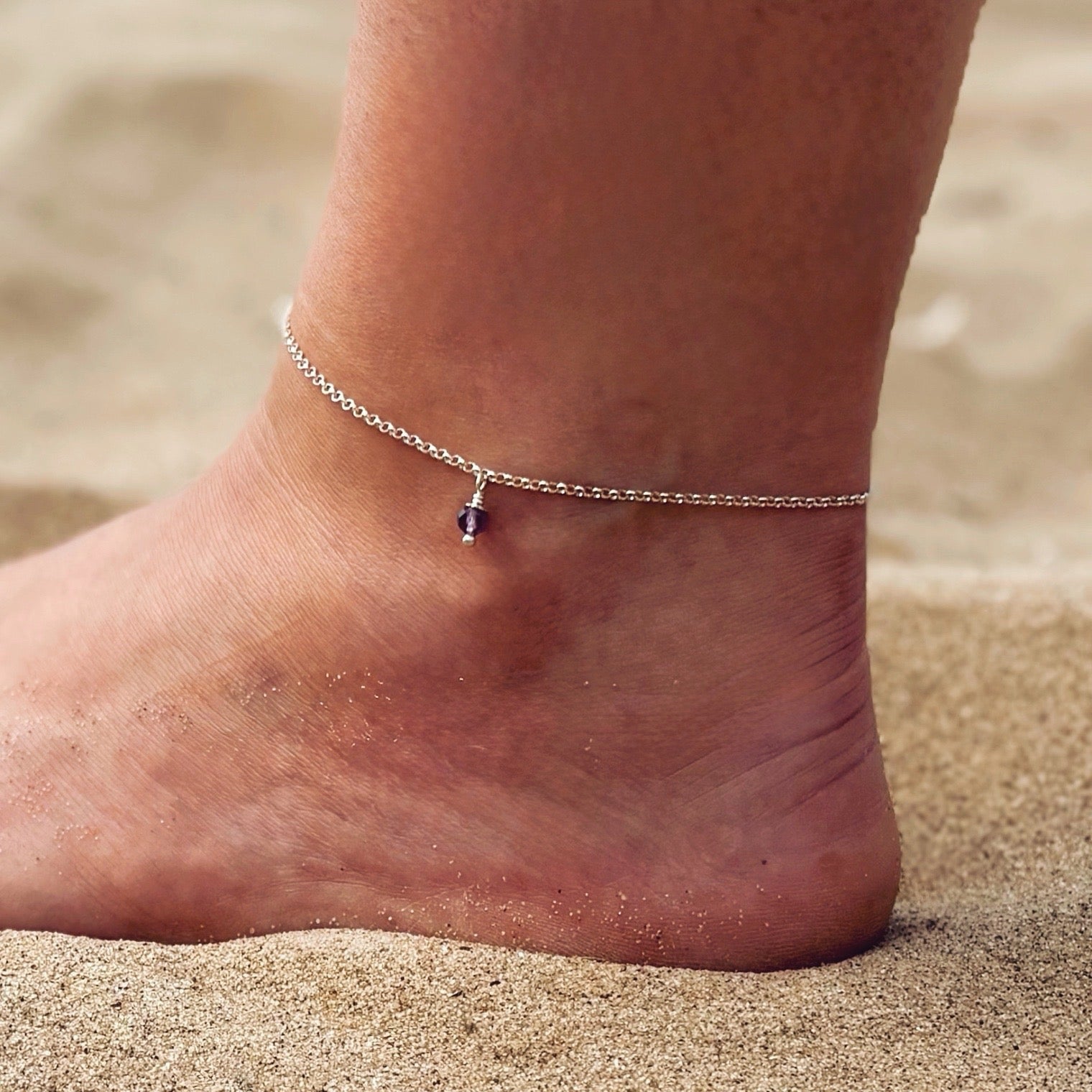 Enkelbandje | Met geboortesteen | .925 STERLING ZILVER - Kleine Zus