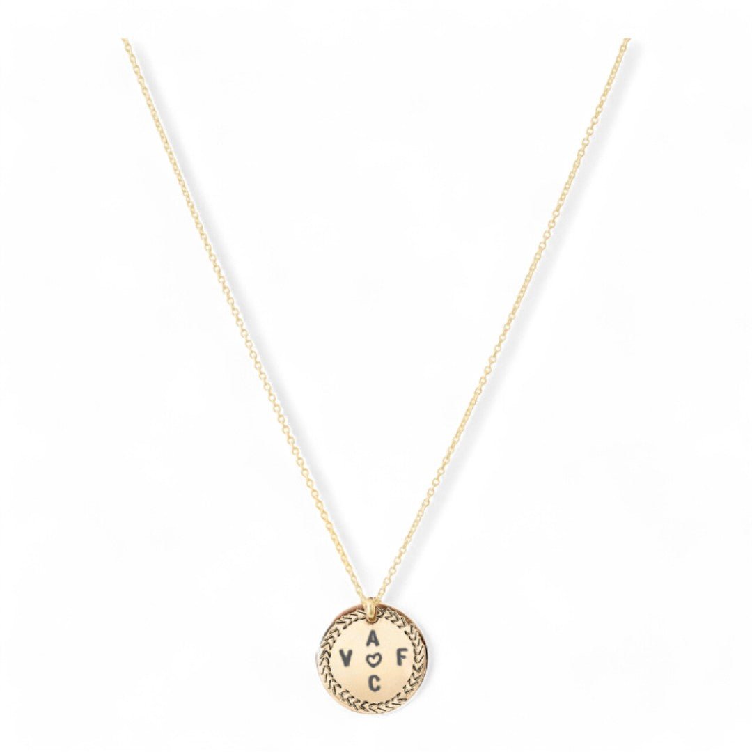 Ketting goud letters met sierrand | 15 mm | GOUD - GOLD FILLED - Kleine Zus