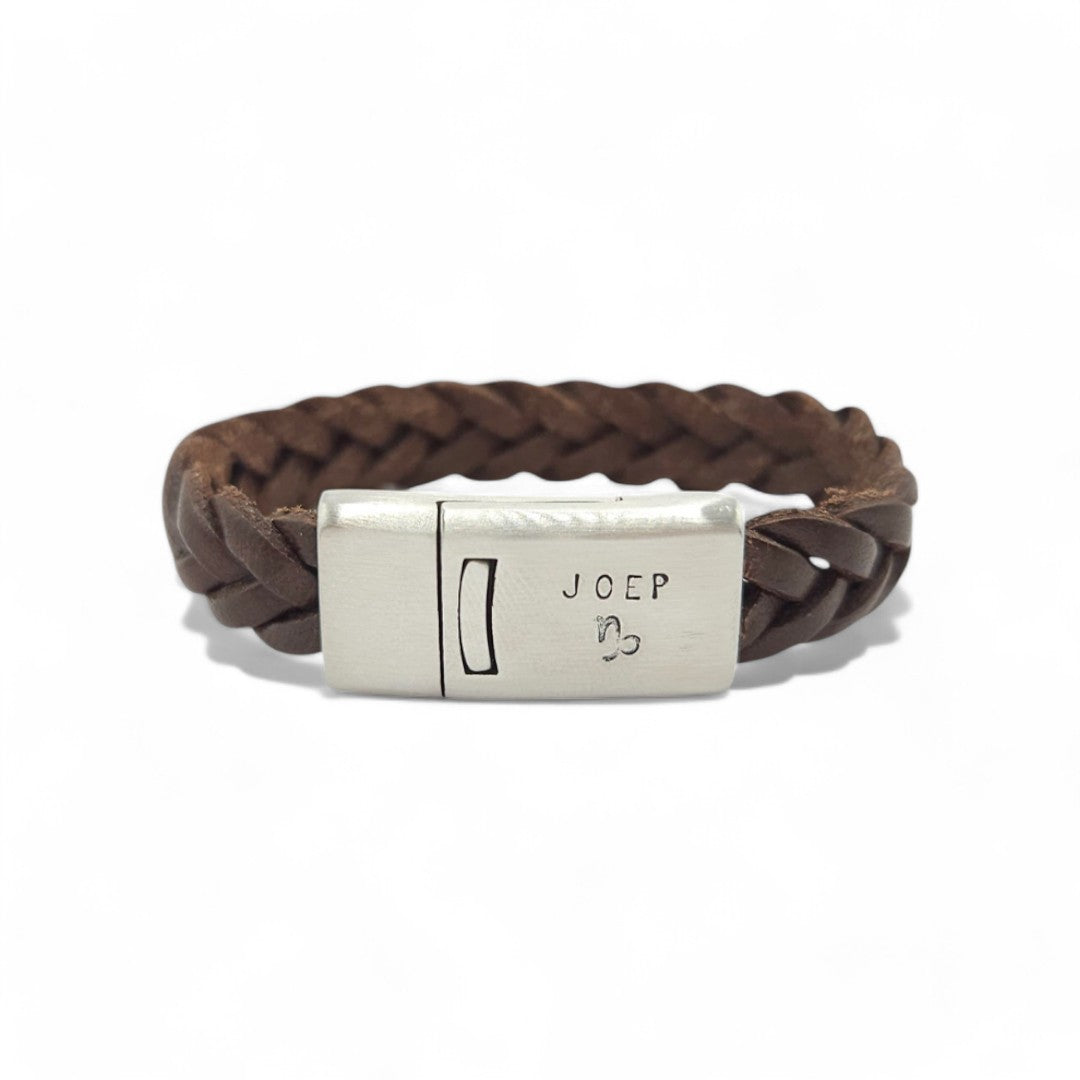 Leren jongens armband met naam