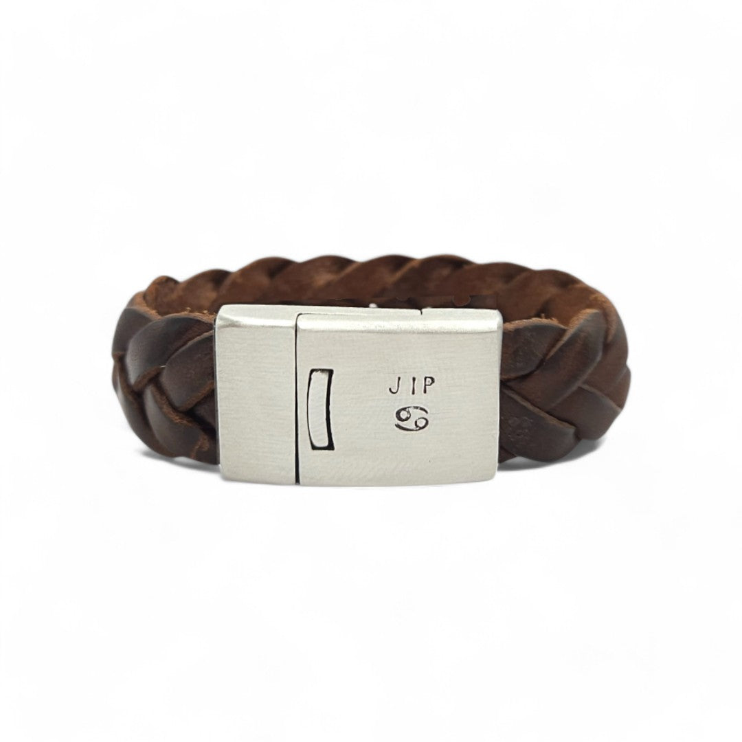 Leren jongens armband met naam