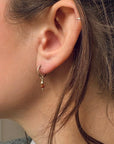 Oorbellen goud met edelsteen | Feestdagen | 12 mm endless hoops | GOUD - GOLD FILLED - Kleine Zus