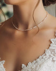 Bruidsketting met zonnesteen kralen | GOUD - GOLD FILLED