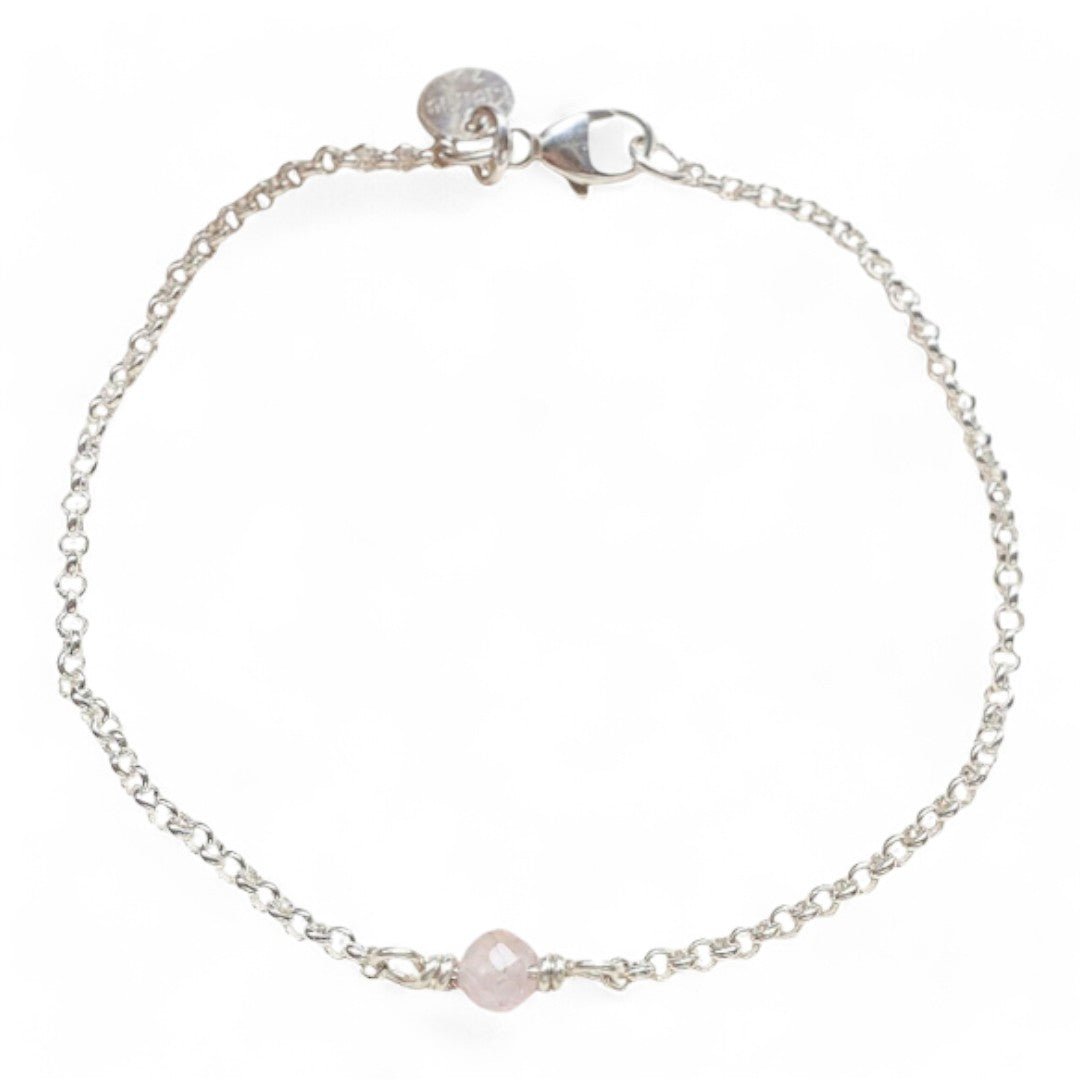 Zilveren dames armband met in het midden een geboortesteen