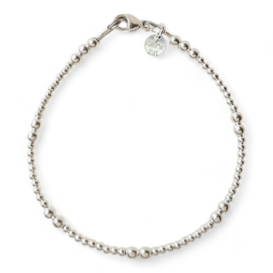Zilveren armband dames Pip
3 en  2 mm kraaltjes gecombineerd