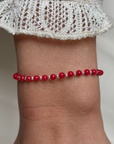 Zilveren dames armband lauren met bloedkoraal