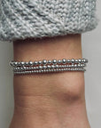 Zilveren dames armband
4 en 3 mm zilveren kraaltjes