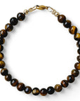 Armband heren goud Ian met 6mm natuursteenkralen tijgeroog