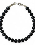 Armband heren zilver Joeri met 6mm natuursteenkralen Obsidiaan