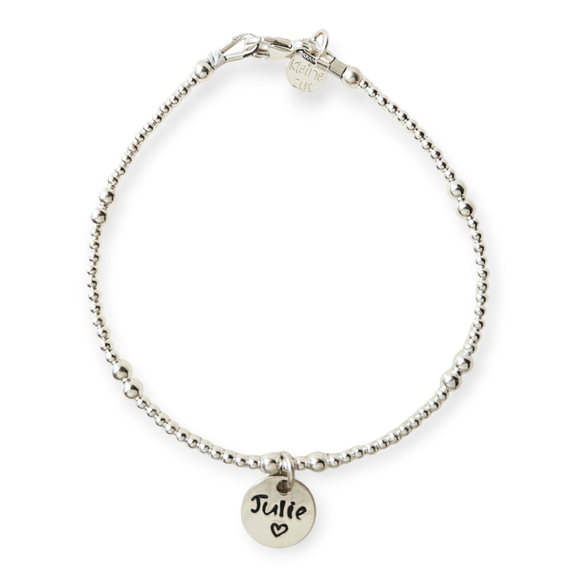 Armband met naam dames zilver met 2 en 3 mm kralen Pip handgemaakt